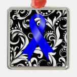 Colon Cancer Ribbon Deco Noir Christmas Tree Ornament