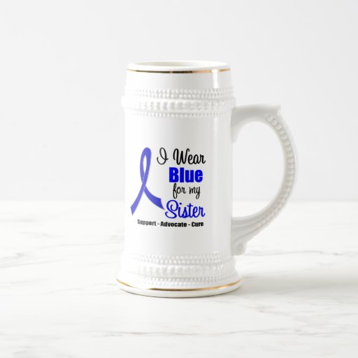 Colon Cancer Ribbon For My Sister Coffee Mugs