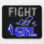 Colon Cancer Ribbon Gloves Fight Like a Girl mousepads