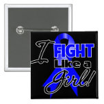 Colon Cancer Ribbon - I Fight Like a Girl buttons