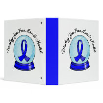 Colon Cancer Ribbon Merry Christmas Snowglobe binders
