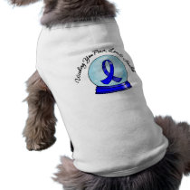 Colon Cancer Ribbon Merry Christmas Snowglobe pet clothing