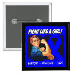 Colon Cancer Rosie Riveter - Fight Like a Girl buttons