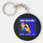 Colon Cancer Rosie Riveter - Fight Like a Girl Key Chains