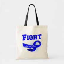 Colon Cancer Sporty Fight Like A Girl Canvas Bags