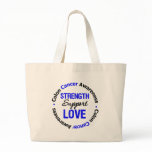 Colon Cancer Strength Support Love Canvas Bags