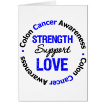 Colon Cancer Strength Support Love Card