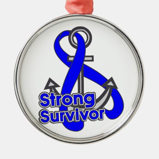 colon cancer strong survivor anchor metal ornament zazzle colon cancer christmas cards
