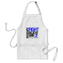 Colon Cancer Survivor Fight Believe Win Motto Apron