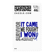Colon Cancer Survivor It Came We Fought I Won Postage Stamp