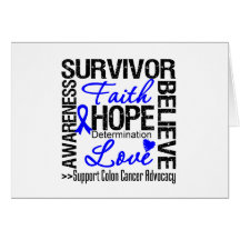 Colon Cancer Survivors Motto Cards