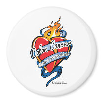 Colon Cancer Tattoo Heart magnets