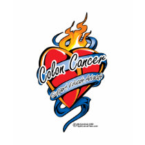 Colon Cancer Tattoo Heart t-shirts