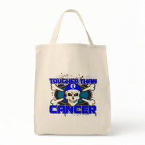 Colon Cancer Tougher Than Cancer Skull Tote Bags
