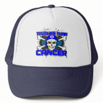 Colon Cancer Tougher Than Cancer Skull Trucker Hat