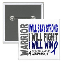 Colon Cancer Warrior Pin