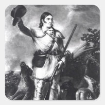 Colonel Davy Crockett Square Sticker