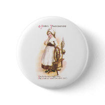Colonial American Girl and her Spinning Wheel