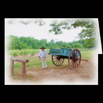 Colonial Farmer and Wagon cards