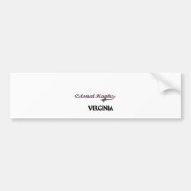 Colonial Heights Virginia City Classic Bumper Sticker