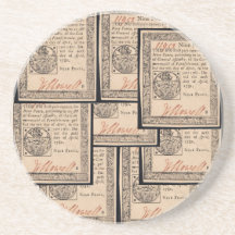 colonial legal document drink coaster
