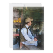 Colonial Man in Kitchen invitations