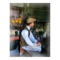 Colonial Man in Kitchen posters