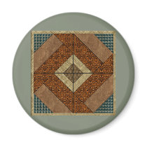 Colonial Pavement in Dark Green & Rust Refrigerator Magnet
