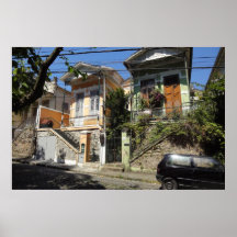 Colonial style houses in Santa Teresa - Rio Poster
