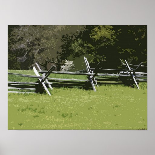 Colonial Virginia Split Rail Fence II Print Zazzle