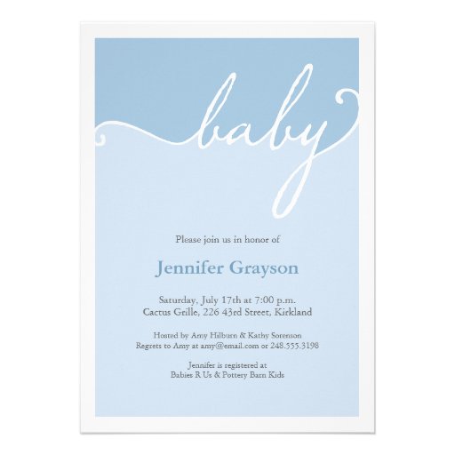 Color Band Baby Shower Invitation in Blue