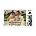 Color band champagne gold custom photo wedding stamp