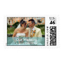 Color band modern blue custom photo wedding stamp