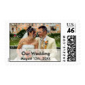 Color band modern frost white custom photo wedding stamp