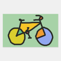 color bike rectangle stickers