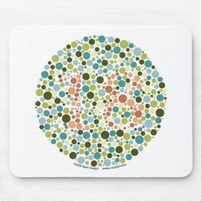 tests for color blindness. Color Blind Test Mousepad by