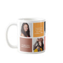 Color block brown personal quote grad custom photo mug