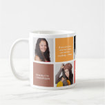 Color block brown personal quote grad custom photo coffee mug