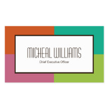 Color Block CEO Company Business Cards