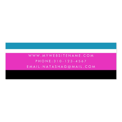 Color Block Fashion Consultant Business Card Business Card (back side)
