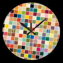 Color Block Fun wall clocks