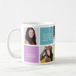 Color block personal quote grad custom multi photo coffee mug