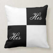 Color Block Pillow His throwpillow