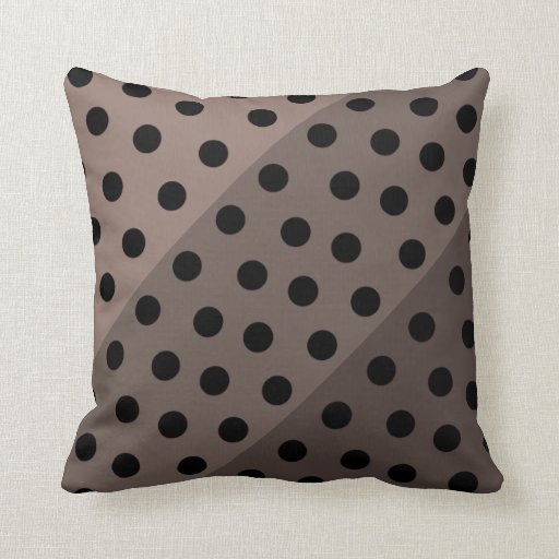 Color Block Polka Dots (Black on Taupe) Pillows