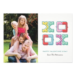 Color-Blocked XOXO A7 Valentine's Day Card