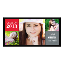 Color Blocks Graduation Announcement Photo Card