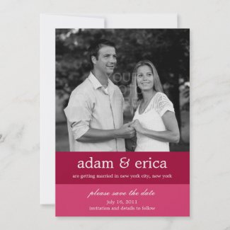 Color Blocks Save The Date Announcement (Pink)