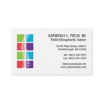Color Blocks Spine Chiropractic Business Cards