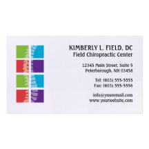Color Blocks Spine Chiropractic Business Cards