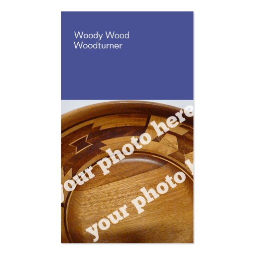 Color Blocks Woodturning Custom Photo BusinessCard Business Card Template (front side)